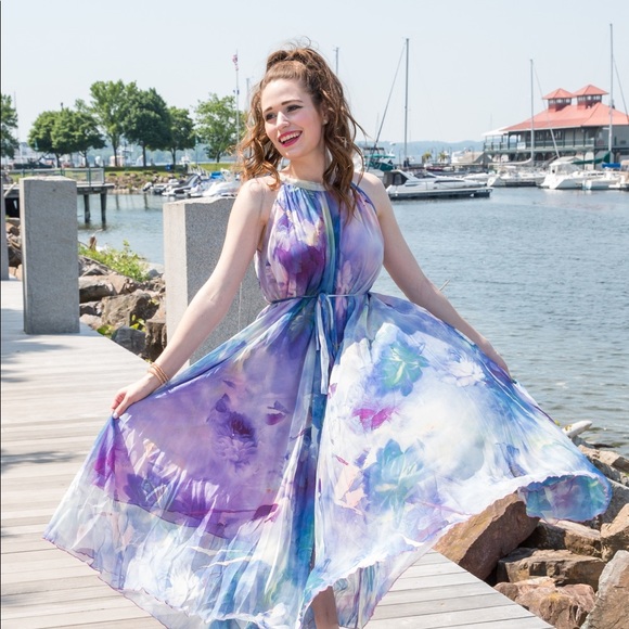 Beautiful Watercolour maxi dress - Picture 1 of 3